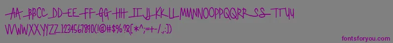 BmdGenerallySpeakingAlternateEndcaps Font – Purple Fonts on Gray Background