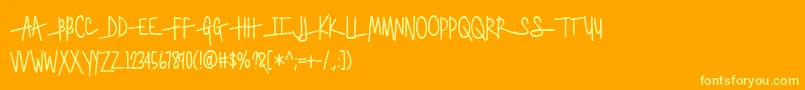 BmdGenerallySpeakingAlternateEndcaps Font – Yellow Fonts on Orange Background