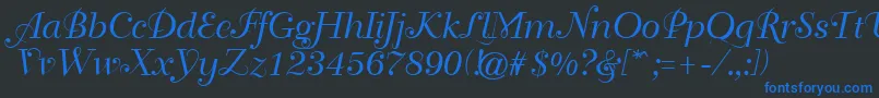 GeTravelscript Font – Blue Fonts on Black Background