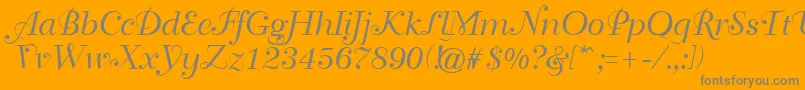 GeTravelscript-fontti – harmaat kirjasimet oranssilla taustalla