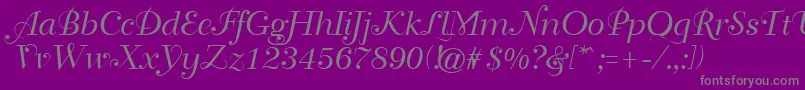 GeTravelscript-Schriftart – Graue Schriften auf violettem Hintergrund