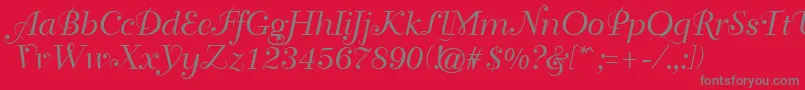 Fonte GeTravelscript – fontes cinzas em um fundo vermelho