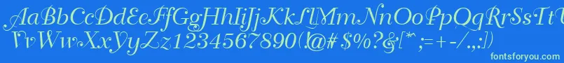GeTravelscript Font – Green Fonts on Blue Background