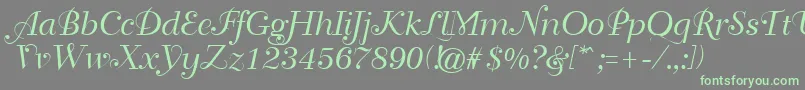 GeTravelscript Font – Green Fonts on Gray Background