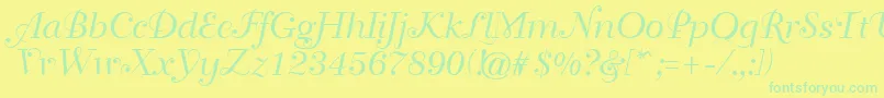 GeTravelscript Font – Green Fonts on Yellow Background