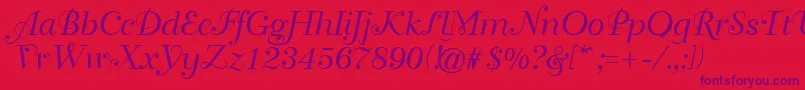 フォントGeTravelscript – 赤い背景に紫のフォント