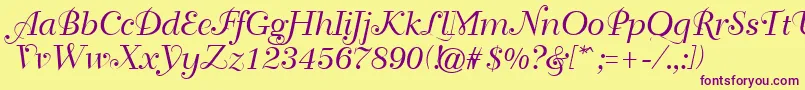 GeTravelscript Font – Purple Fonts on Yellow Background