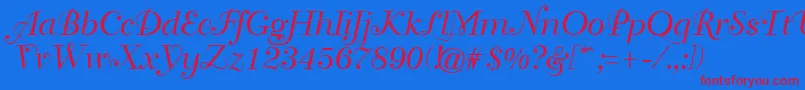 GeTravelscript-Schriftart – Rote Schriften auf blauem Hintergrund