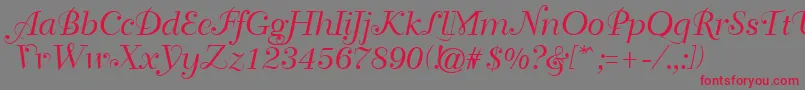 GeTravelscript-Schriftart – Rote Schriften auf grauem Hintergrund