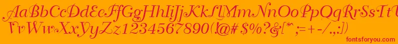 GeTravelscript-fontti – punaiset fontit oranssilla taustalla