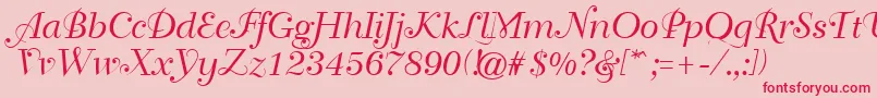 GeTravelscript Font – Red Fonts on Pink Background