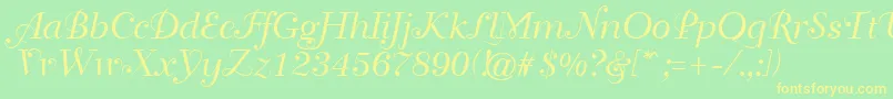 GeTravelscript Font – Yellow Fonts on Green Background