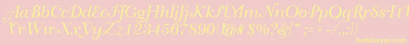 GeTravelscript Font – Yellow Fonts on Pink Background