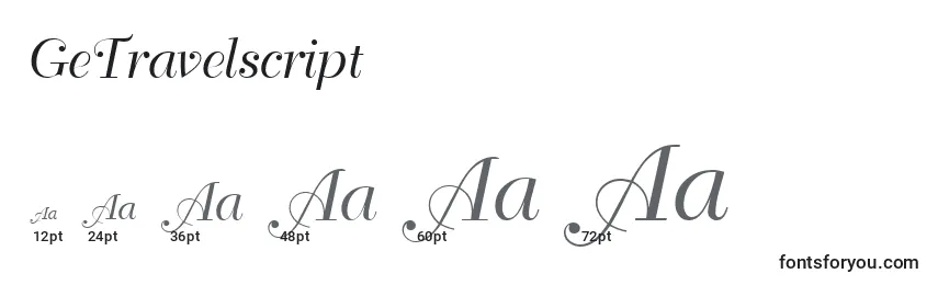 GeTravelscript Font Sizes