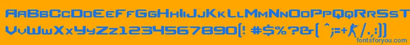 フォントCsRegular – オレンジの背景に青い文字