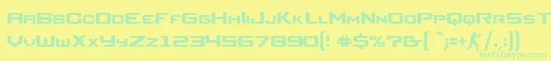 CsRegular-fontti – vihreät fontit keltaisella taustalla