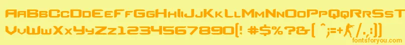 フォントCsRegular – オレンジの文字が黄色の背景にあります。
