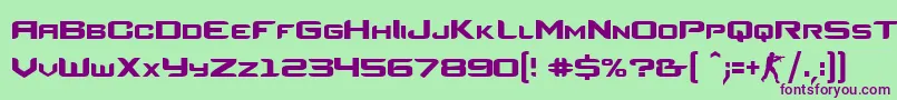 CsRegular Font – Purple Fonts on Green Background