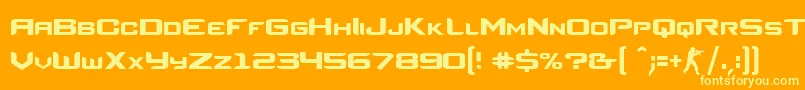 Czcionka CsRegular – żółte czcionki na pomarańczowym tle