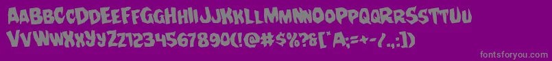 フォントNightchilderotate – 紫の背景に灰色の文字