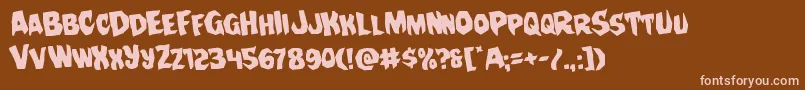 Nightchilderotate Font – Pink Fonts on Brown Background