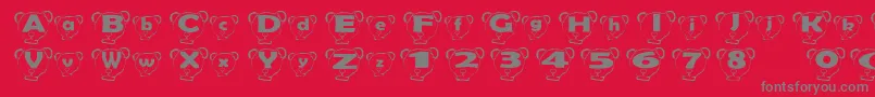 フォントFerretHeadNormal – 赤い背景に灰色の文字