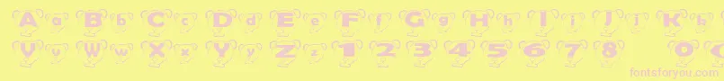 FerretHeadNormal Font – Pink Fonts on Yellow Background