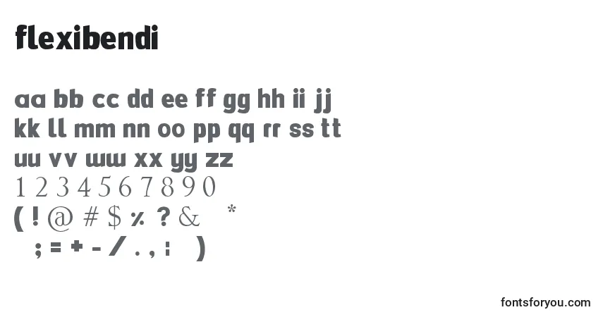 Fuente Flexibendi - alfabeto, números, caracteres especiales