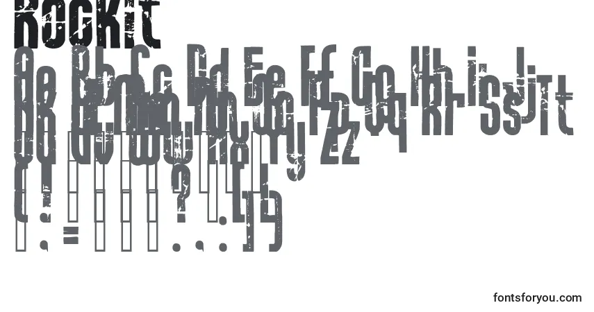 Шрифт Rockit – алфавит, цифры, специальные символы