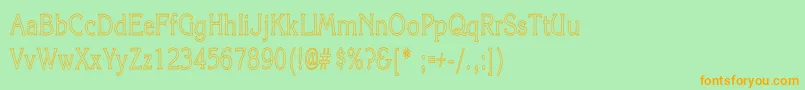 GloriaLighthc Font – Orange Fonts on Green Background
