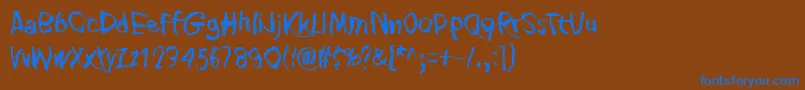 BlankEye Font – Blue Fonts on Brown Background