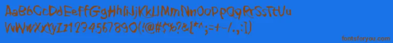 BlankEye Font – Brown Fonts on Blue Background
