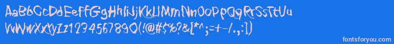 BlankEye Font – Pink Fonts on Blue Background