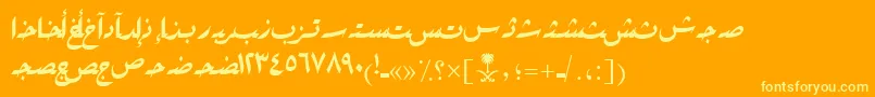 AymRikaSUNormal. Font – Yellow Fonts on Orange Background