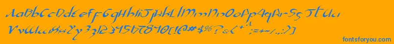 Xaphan2ei Font – Blue Fonts on Orange Background