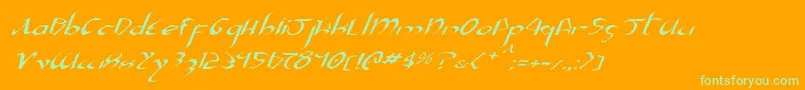 Xaphan2ei Font – Green Fonts on Orange Background