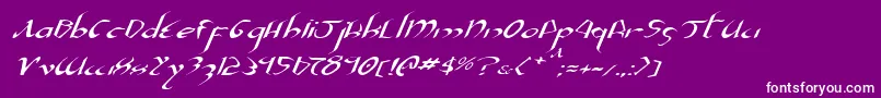 Xaphan2ei-Schriftart – Weiße Schriften auf violettem Hintergrund