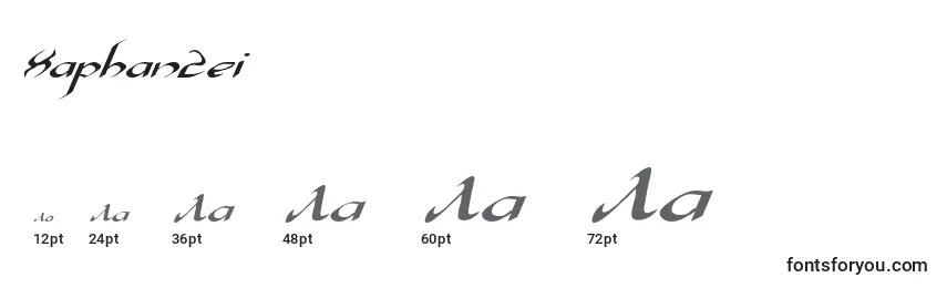 Размеры шрифта Xaphan2ei
