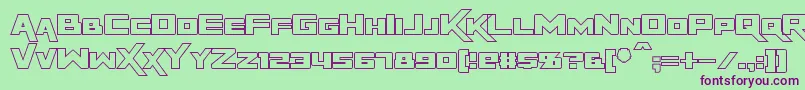 RapierZeroOutline-fontti – violetit fontit vihreällä taustalla