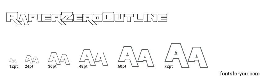 Размеры шрифта RapierZeroOutline