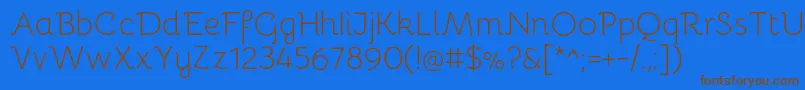 BellotaLight Font – Brown Fonts on Blue Background