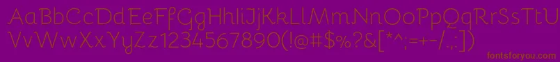 BellotaLight Font – Brown Fonts on Purple Background