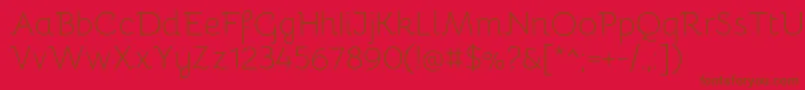 BellotaLight Font – Brown Fonts on Red Background