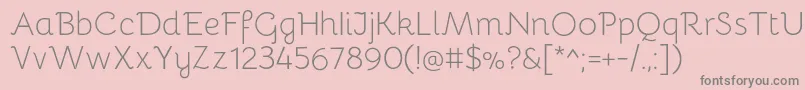 BellotaLight Font – Gray Fonts on Pink Background