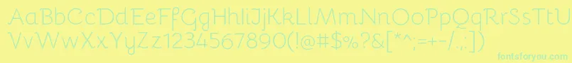 BellotaLight Font – Green Fonts on Yellow Background