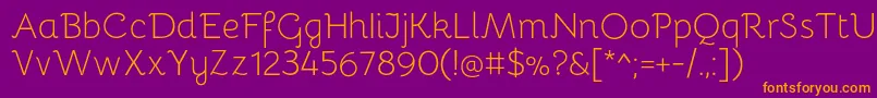 BellotaLight Font – Orange Fonts on Purple Background