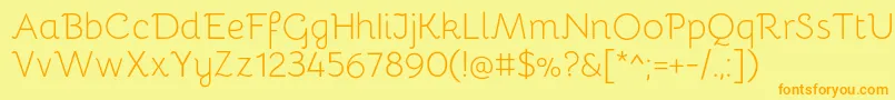 BellotaLight Font – Orange Fonts on Yellow Background