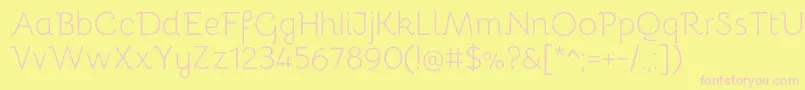 BellotaLight Font – Pink Fonts on Yellow Background