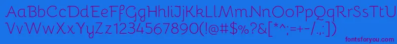 BellotaLight Font – Purple Fonts on Blue Background