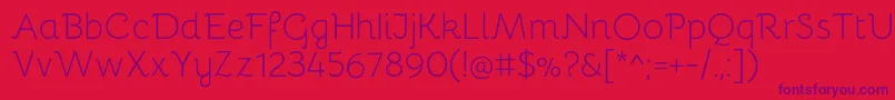 BellotaLight-Schriftart – Violette Schriften auf rotem Hintergrund